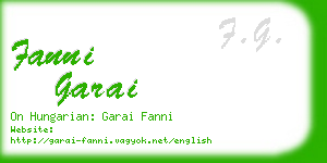 fanni garai business card